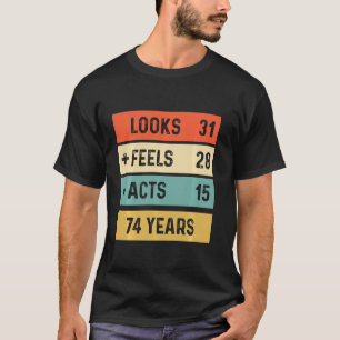 Funny Retro 74th Birthday 74 Years Old Born In 194 T-Shirt