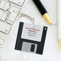 Funny Retro 80s Computer Floppy Disc Keychain