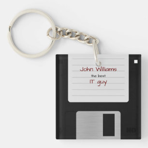 Funny Retro 80s Floppy Disk Computer Key Ring