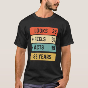 Funny Retro 86th Birthday 86 Years Old Born In 193 T-Shirt