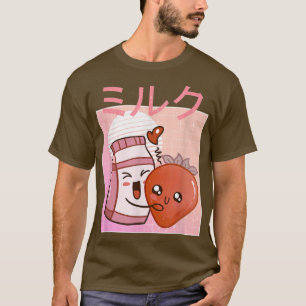 Funny Retro 90s Japanese Kawaii Strawberry Milk Ca T-Shirt