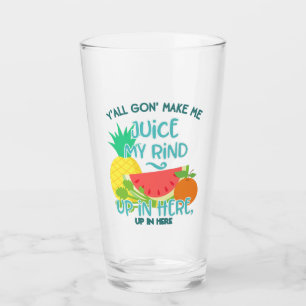 Funny Retro 90s Rap Hip Hop Fruit Juice Quote Glass