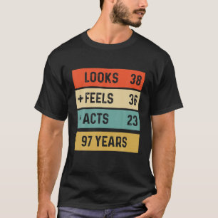 Funny Retro 97Th Birthday 97 Years Old Born In 192 T-Shirt