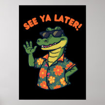 Funny Retro Alligator See Ya Later