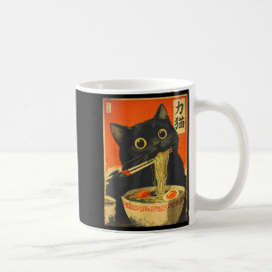 Funny Retro Anime Cat Ramen Japanese Cat Graphic A Coffee Mug