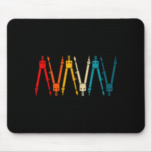 Funny Retro Architect Comp Rainbow Design  Mouse Pad