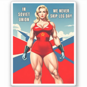 Funny Retro Art Style Soviet USSR Gym Muscle Humor
