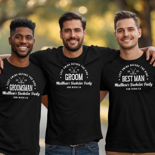 Funny Retro Bachelor Party Last Swing Golf Groom  T-Shirt