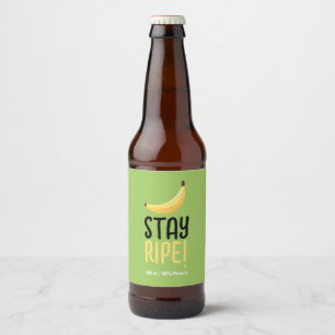 Funny Retro Banana Party Favours Puns Editable Beer Bottle Label