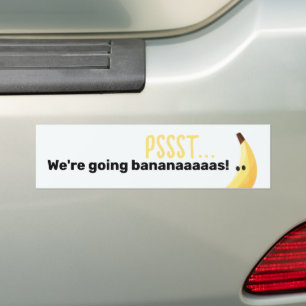 Funny Retro Banana Party Favours Puns Editable Bumper Sticker