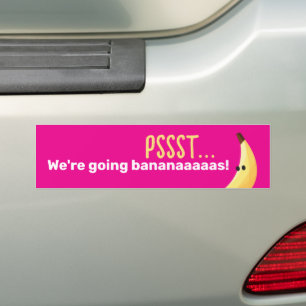 Funny Retro Banana Party Favours Puns Editable Bumper Sticker
