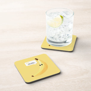 Funny Retro Banana Party Favours Puns Editable Coaster
