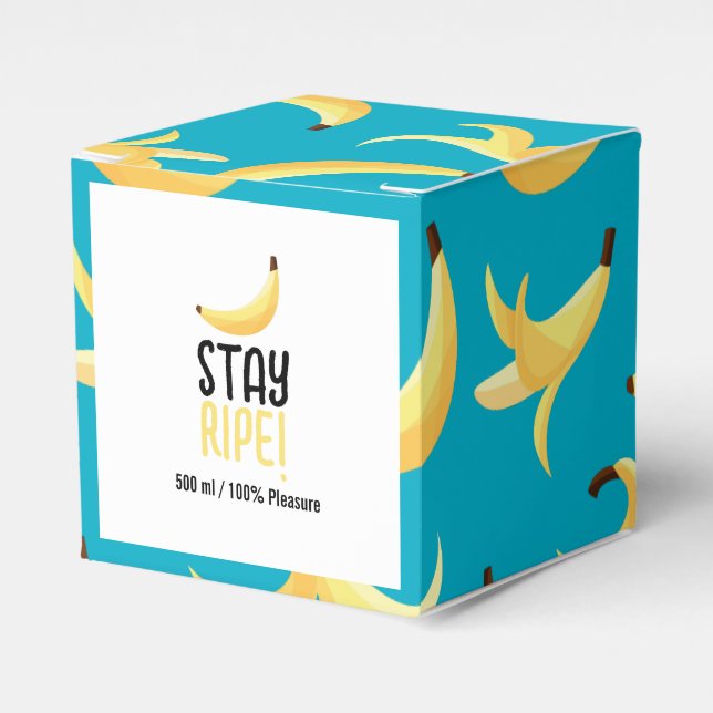 Funny Retro Banana Party Favours Puns Editable Favour Box (Front Side)