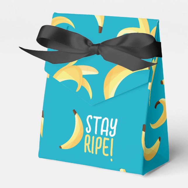 Funny Retro Banana Party Favours Puns Editable Favour Box (Front Side)