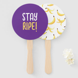 Funny Retro Banana Party Favours Puns Editable Hand Fan