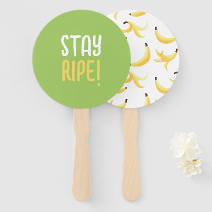Funny Retro Banana Party Favours Puns Editable Hand Fan