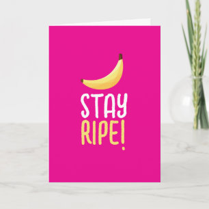 Funny Retro Banana Party Favours Puns Editable Holiday Card