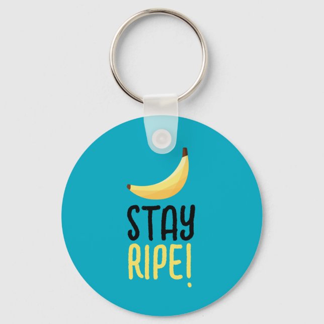 Funny Retro Banana Party Favours Puns Editable Key Ring (Front)