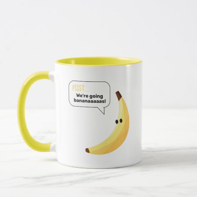 Funny Retro Banana Party Favours Puns Editable Mug (Left)