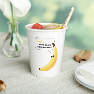 Funny Retro Banana Party Favours Puns Editable Paper Cups