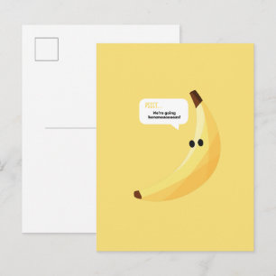 Funny Retro Banana Party Favours Puns Editable Postcard