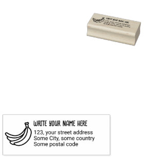 Funny Retro Banana Party Favours Puns Editable Rubber Stamp