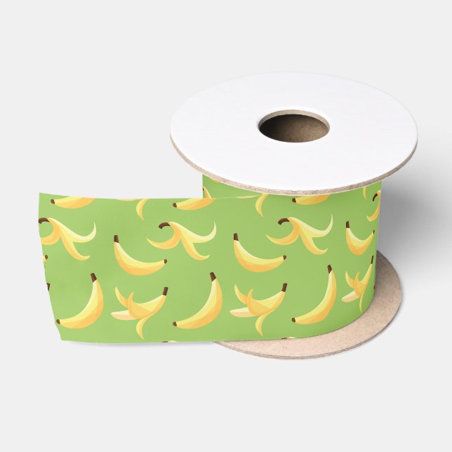 Funny Retro Banana Party Favours Puns Editable Satin Ribbon (Spool)