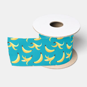 Funny Retro Banana Party Favours Puns Editable Satin Ribbon