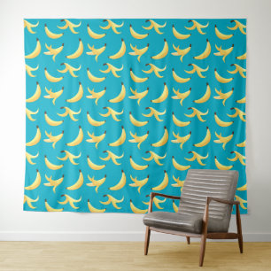 Funny Retro Banana Party Favours Puns Editable Tapestry