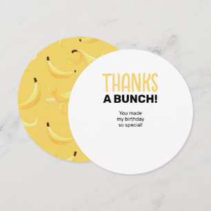 Funny Retro Banana Party Favours Puns Editable Thank You Card