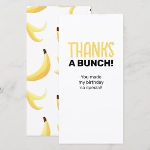 Funny Retro Banana Party Favours Puns Editable Thank You Card