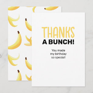 Funny Retro Banana Party Favours Puns Editable Thank You Card