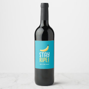 Funny Retro Banana Party Favours Puns Editable Wine Label