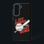 Funny Retro Baseball I Hit Bombs For Hot Moms Samsung Galaxy Case<br><div class="desc">Funny Retro Baseball I Hit Bombs For Hot Moms</div>