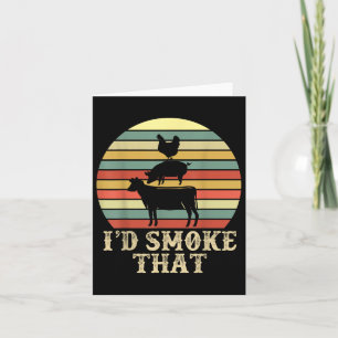 Funny Retro Bbq Party Smoker Chef Dad Gift I’d Smo Card