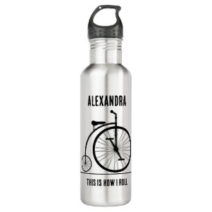 Funny Retro bicycle personalised for cyclist 710 Ml Water Bottle