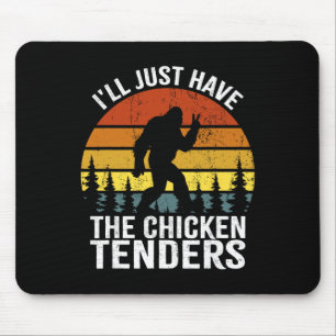 Funny Retro Bigfoot I'll Just Have The Chicken Ten Mouse Pad