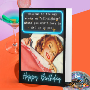 Funny Retro Birthday Card Best Friend-Pee