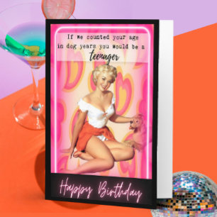 Funny Retro Birthday Card Best Friend-Sassy-Dog