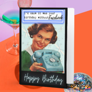 Funny Retro Birthday Card Best Friend-Sassy-Facebo