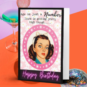 Funny Retro Birthday Card Best Friend-Sassy-Number