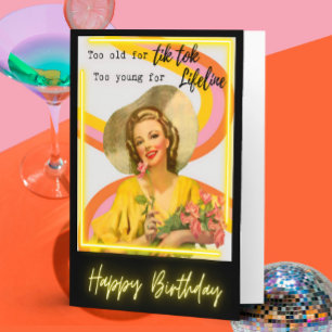 Funny Retro Birthday Card Best Friend-Sassy-Old