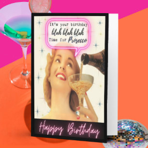 Funny Retro Birthday Card Best Friend-Sassy-Prosec