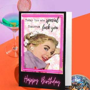 Funny Retro Birthday Card Best Friend-Sassy-Today