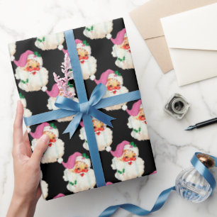 Funny Retro Black Santa Claus Face Christmas gift Wrapping Paper