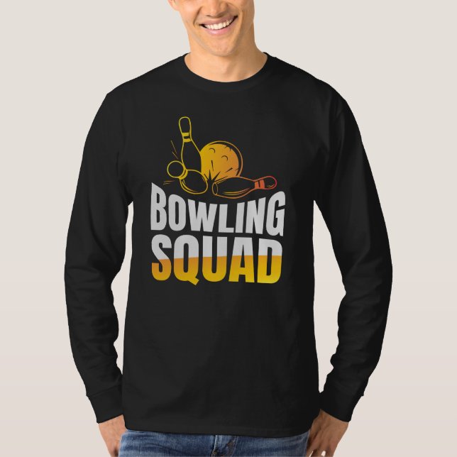 Funny Retro Bowling Squad Team Men's Long Sleeve T-Shirt (Front)