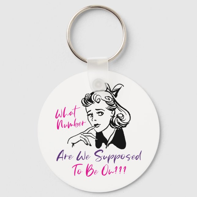 Funny Retro Bunco Player Key Ring (Front)