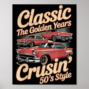 Funny Retro Car Graphic Not Old, Just A Clic Hotro Poster