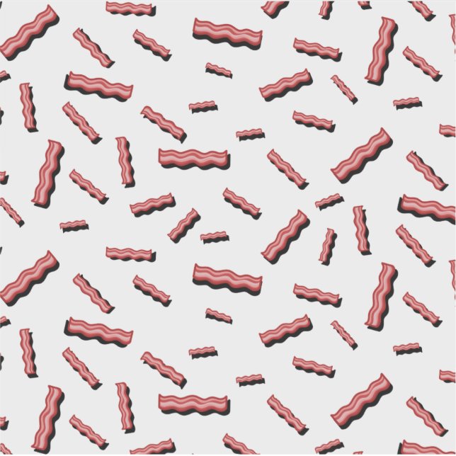 Funny Retro Cartoon Bacon Slices Vector Pattern (Front)