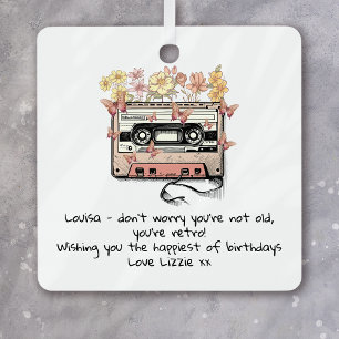 Funny Retro Cassette Tape Birthday Metal Tree Decoration